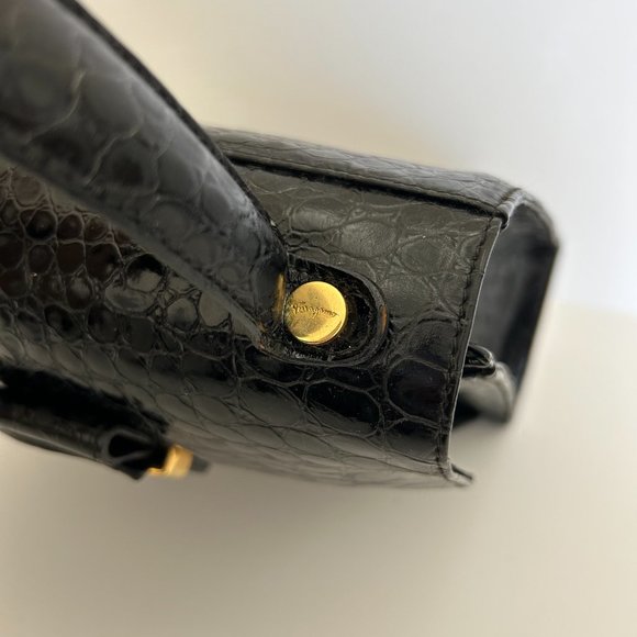 Salvatore Ferragamo Vintage Faux Lizard Shoulder Bag - Picture 5 of 14